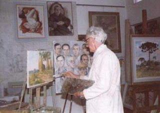 Foto de Theodoro de Bona em seu atelier