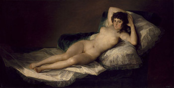 quadro "La maja desnuda, de Goya", de Goya