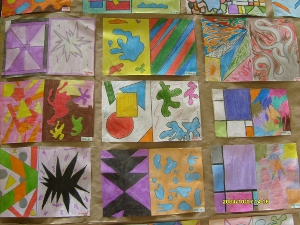 Pinturas Abstratas feitas por alunos.