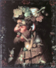 Giuseppe Arcimboldo - Obra da srie  ‹ As Quatro Estaes › - intitulada "Outono", do artista italiano do sculo XVI, Giuseppe Arcimboldo, composta basicamente por folhas e frutas dessa poca do ano. <br/> Palavras-chave: As Quatro Estaes, Outono, pintura, Arcimboldo