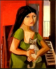 Di Cavalcanti - Menina com gato e piano, 1967